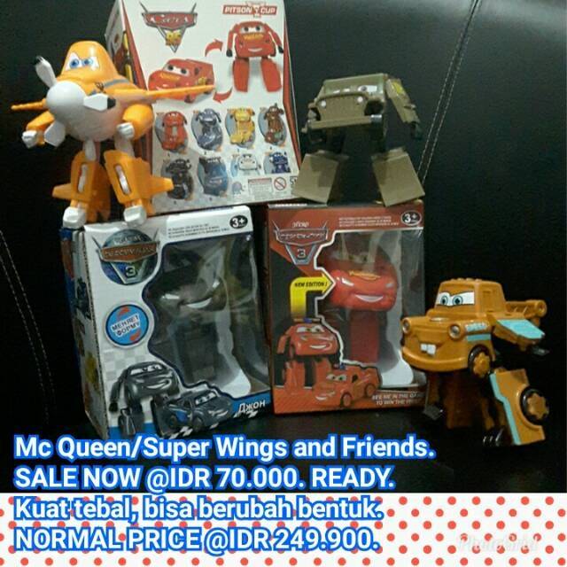 Super Wings Mainan Anak Mc Queens Mcqueen Cars GARANSI TERMURAH TRANSFORMER ROBOT MOBIL SIZE BESAR