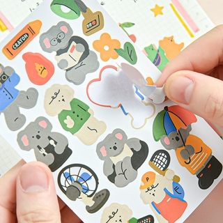 Mohamm 1Pc Animal Friends Series Stickers Decoration Scrapbooking Paper