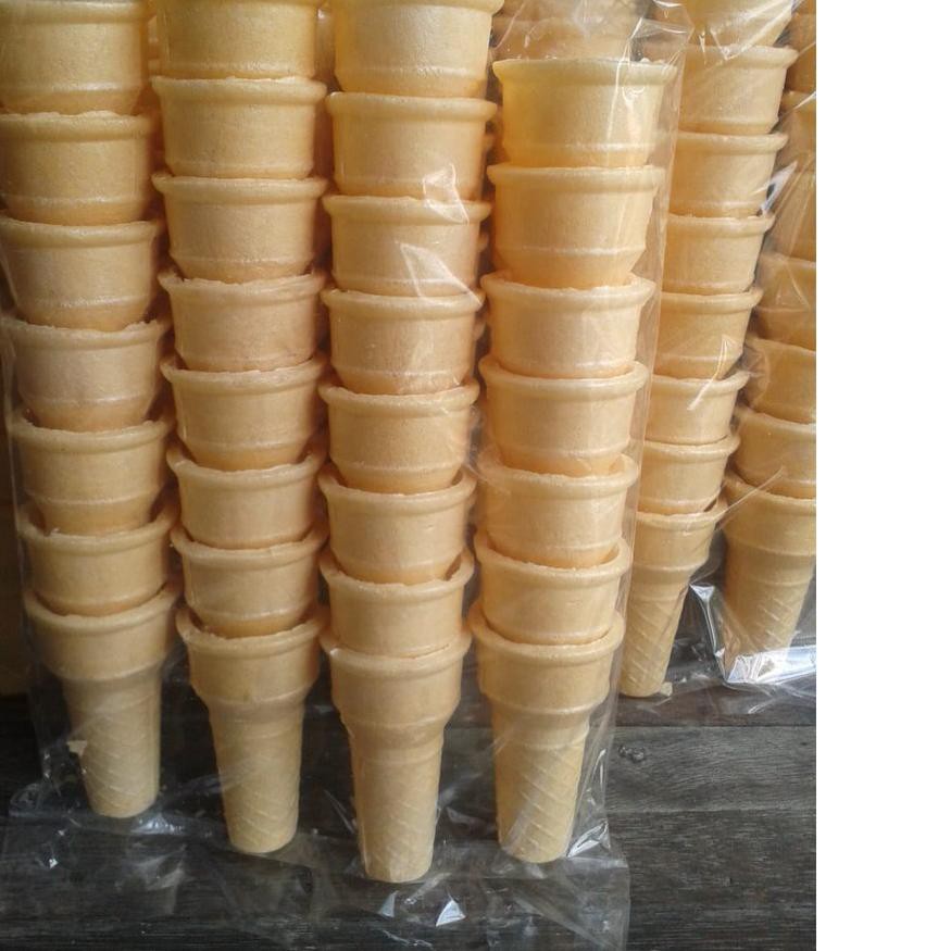 

(Terbaik) Cone McD Tanggung 30 pcs + Bubble Wrap (Krupuk Es Krim / Opak Contong Corong Cuncum Ice Cr