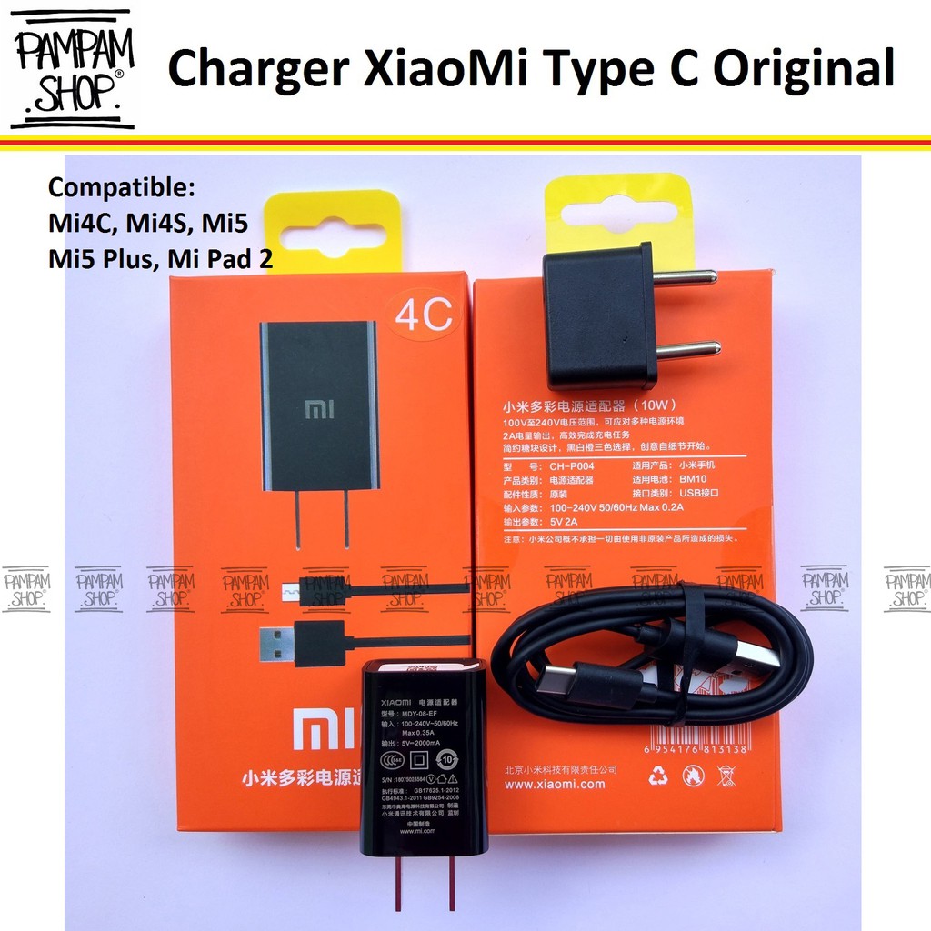 Travel Charger Casan XiaoMi Type C Mi5 Mi5S Plus Original 100% 2A | Xiao Mi, Mi 5, Tipe C