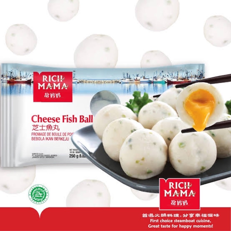 Rich Mama Cheese Fish Ball Freeze Bakso Ikan Imprt Malaysia