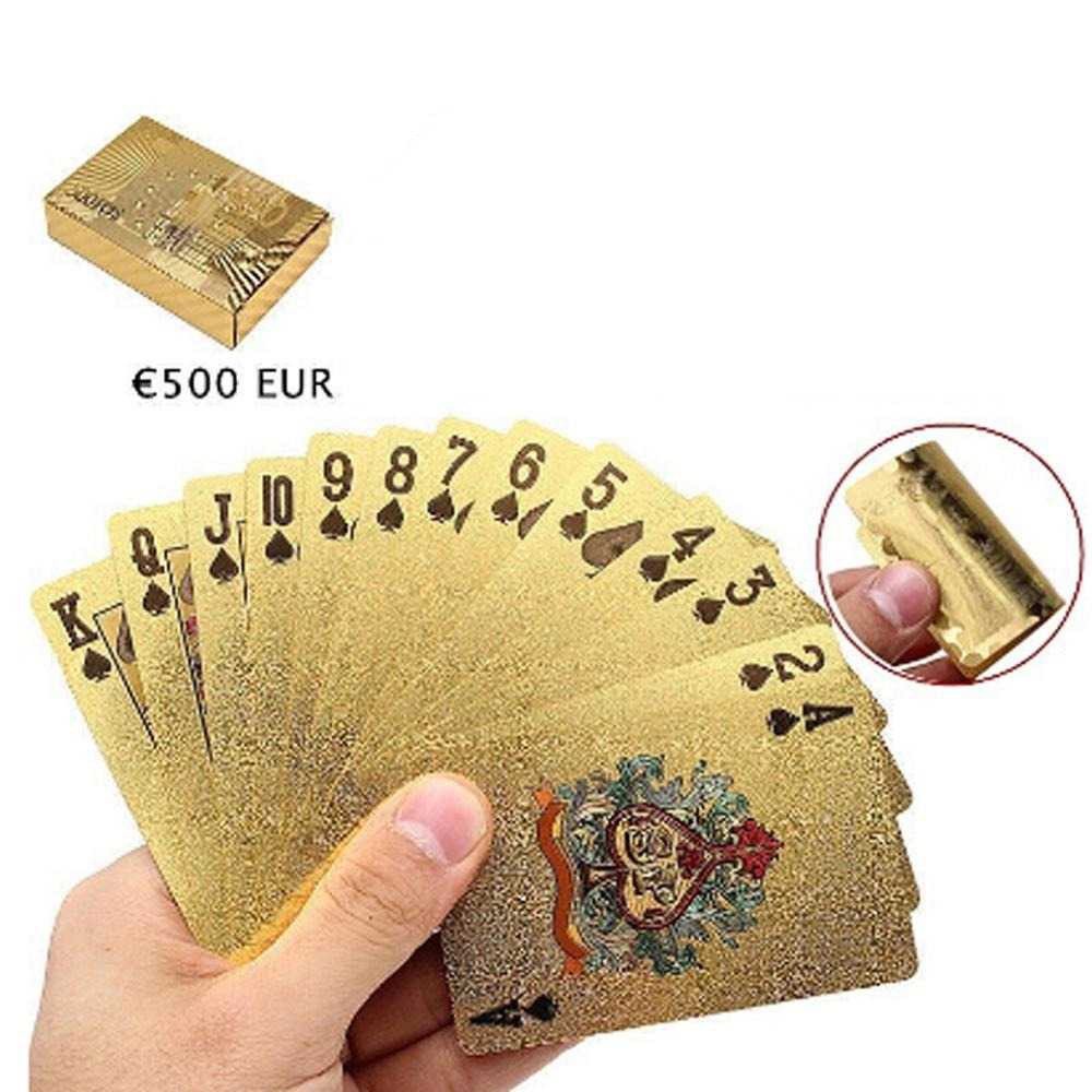 Kartu Remi Artistik Motif EURO Poker Gold Foil - Golden Playing Card