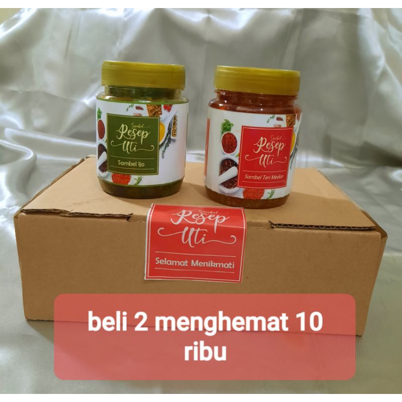 

Paket Sambel Resep Uti 200 gram dapat 2 botol HEMAT 10 rb