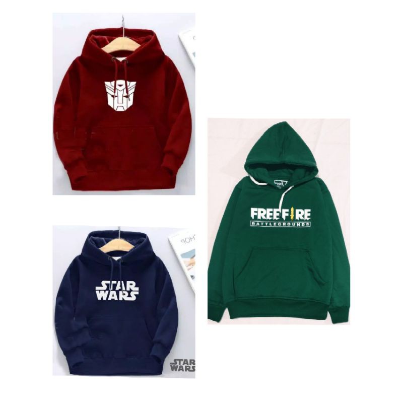 Sweater Free Fire Anak Laki Laki Usia 7-9 Tahun|Hoddie Free Fire Anak Laki|Sweater FF Anak Cowok