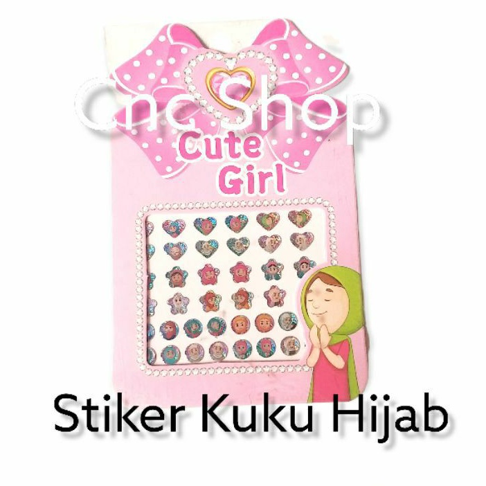 Stiker Kuku Hologram Gambar Hijab Nail Art Tempelan Kuku Mainan Anak Lucu Murah