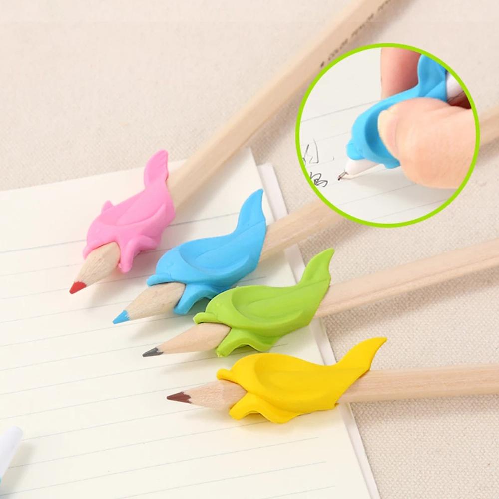 Agustina Kids Pen Holder Perlengkapan Menulis 10pcs/lot Alat Bantu Menulis Grip Silikon Bayi Belajar Koreksi Pen Holder