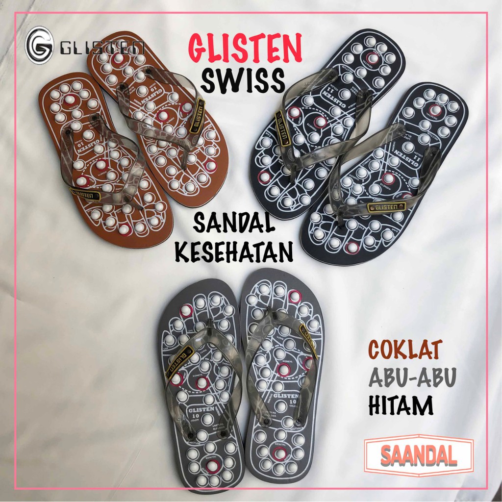 Sandal Kesehatan Refleksi Pria Glisten Swiss (Bisa Eceran)