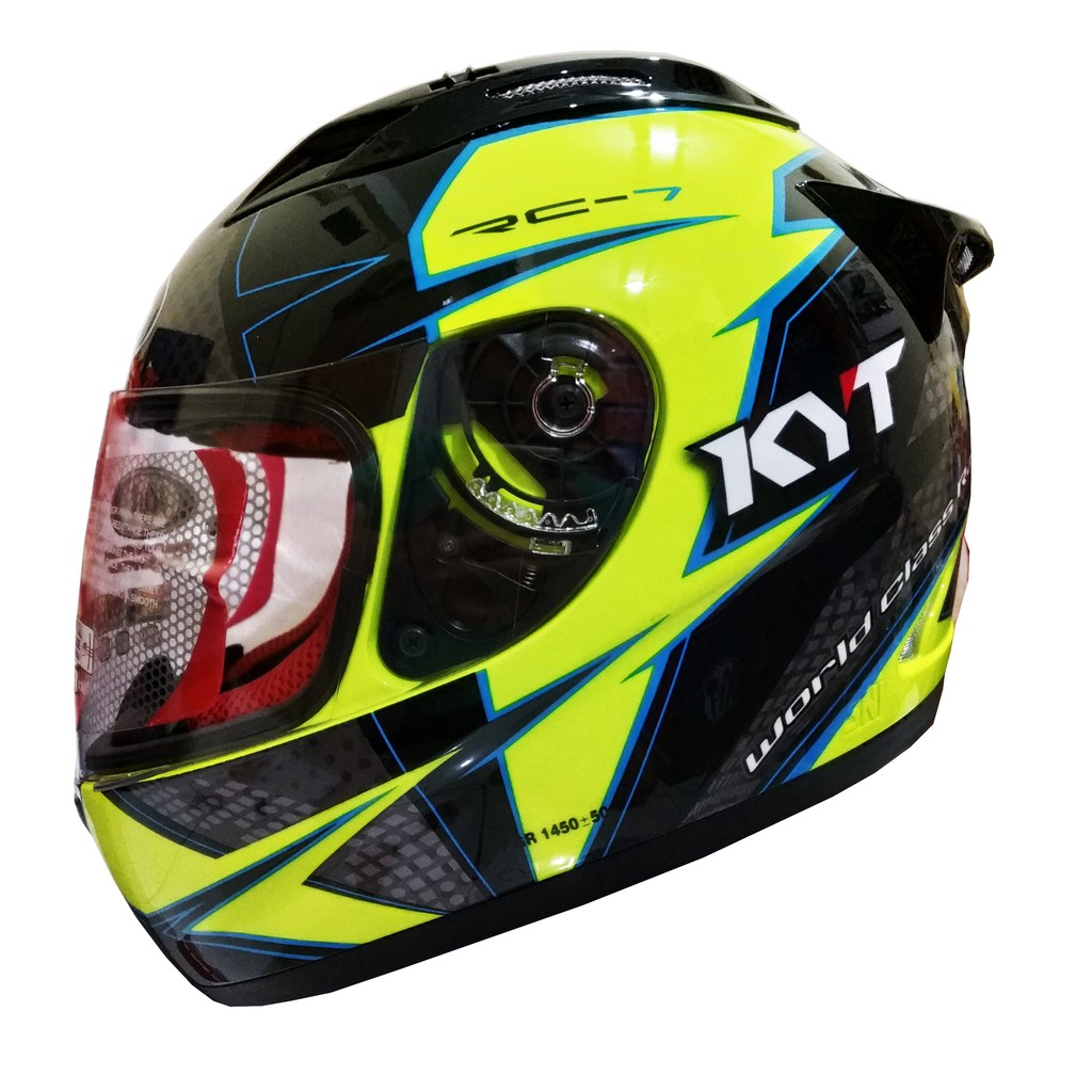 HELM KYT RC SEVEN #16 BLACK YELLOW FLO SINGLE VISOR ORIGINAL KYT