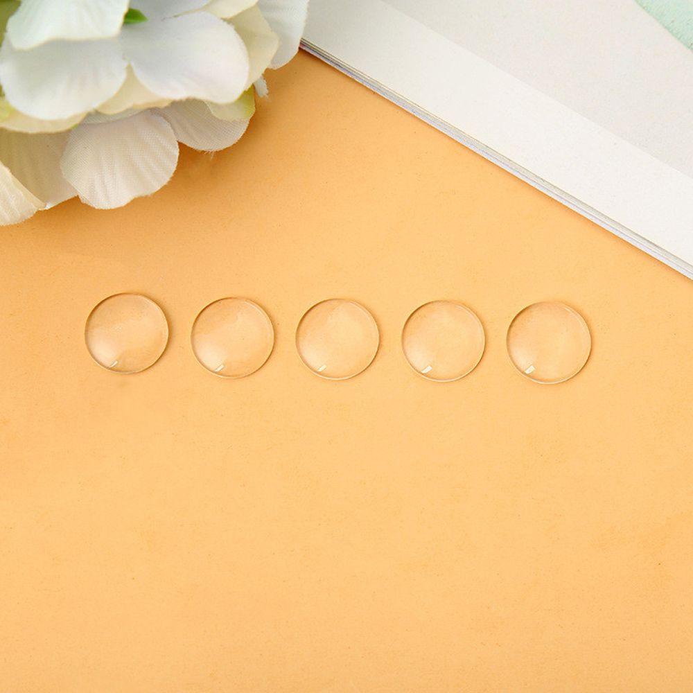 REBUY Rebuy Glass Eye Chips DIY Kerajinan Boneka Aksesoris 14mm Flat Back Round Clear Glass Penutup Mata Boneka