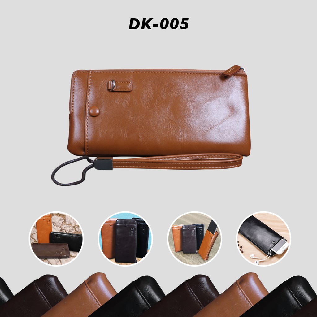 DOMPET KULIT PANJANG UNISEX DOMPET FUNGSIONAL MUAT HP 5 SLOT UANG ANTI RETAK BAHAN KULIT SAPI PREMIUM DK05