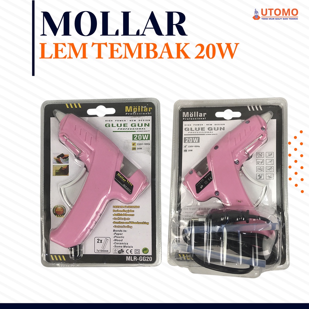 

Alat Lem Tembak MOLLAR Kecil 20 watt - Mini Glue Gun for Small Glue Stick Lem Batang Lilin MLR-GG20