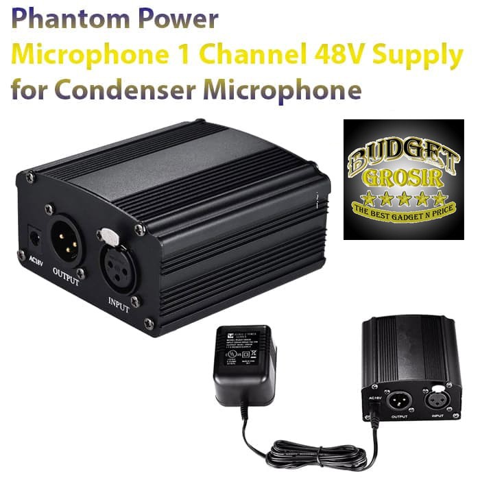 Phantom Power Microphone 1 Channel 48V Supply for Condenser Microphone - RU-P48V--Taffware