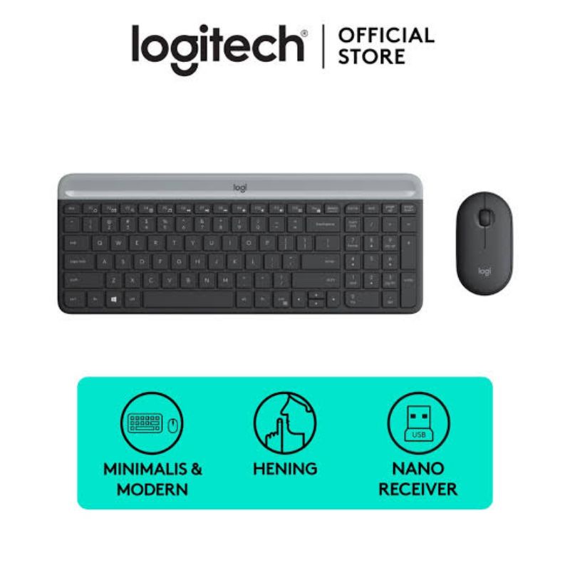 Logitech MK470 slim keyboard mouse wireless combo Original