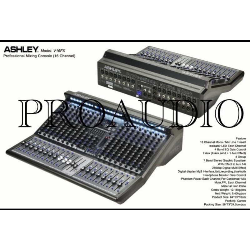 Mixer Ashley 16 Channel V16fx V 16fx V16 fx  Channel Original