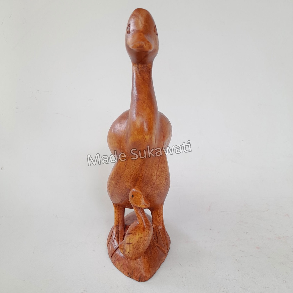 Kerajinan patung kayu Duck Bebek anak berdiri hiasan dekorasi handmade