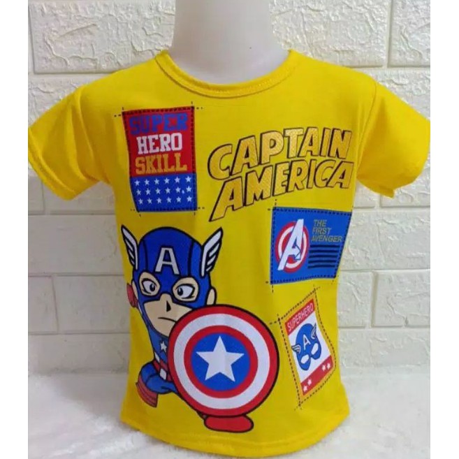 JAYA.Co Kaos Anak Laki Laki 1-10 Tahun / Captain America / Excavator