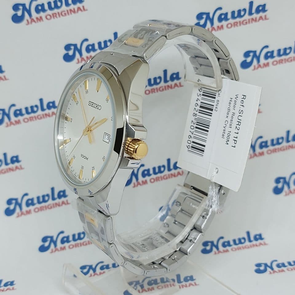 Seiko Quartz SUR211P1 Two Tone Bracelet - Jam Tangan Pria SUR211