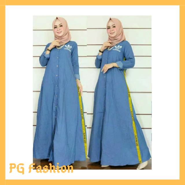 PG Fashion💕 baju muslim wanita adidas maxi gamis wanita modern bekualitas best seller