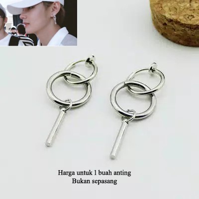 EE0552 - Anting JEPIT Tanpa Tindik Pria Wanita Kpop Korea BTS EXO GOT7