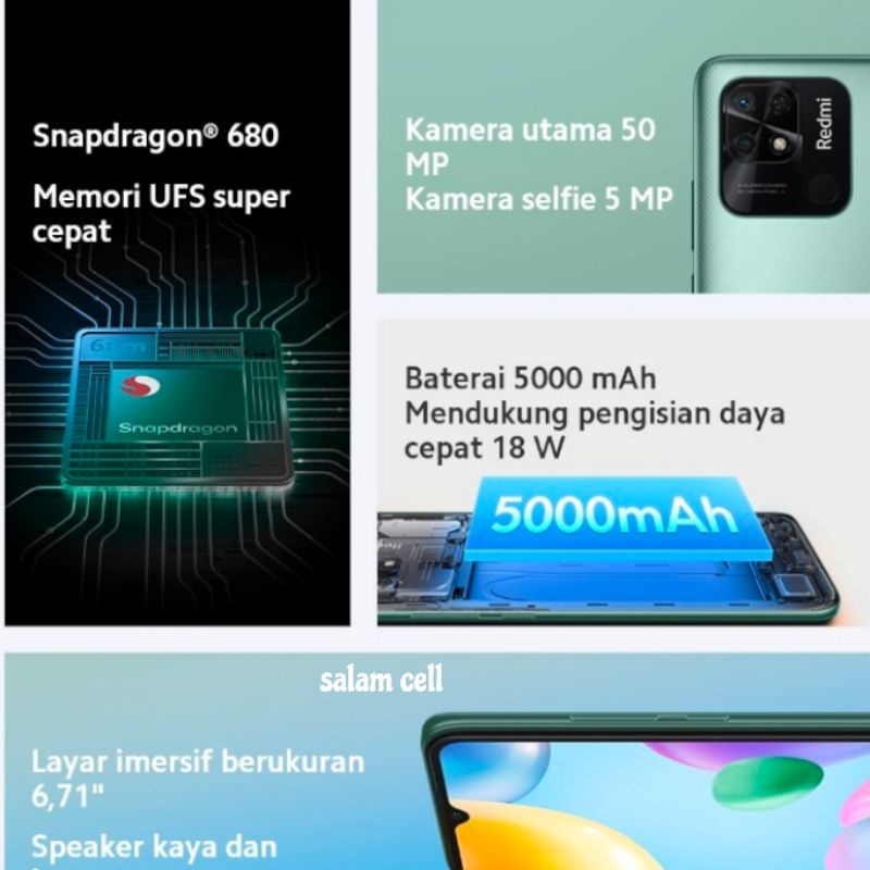 Redmi 10C Ram 4+2/128GB Snapdragon 680 Camera 50MP Original Garansi Resmi-7