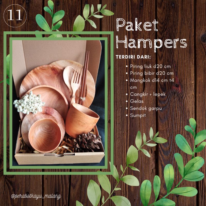 

Hampers/ kado pernikahan/ ulang tahun/ wisuda Parabot kayu peralatan makean