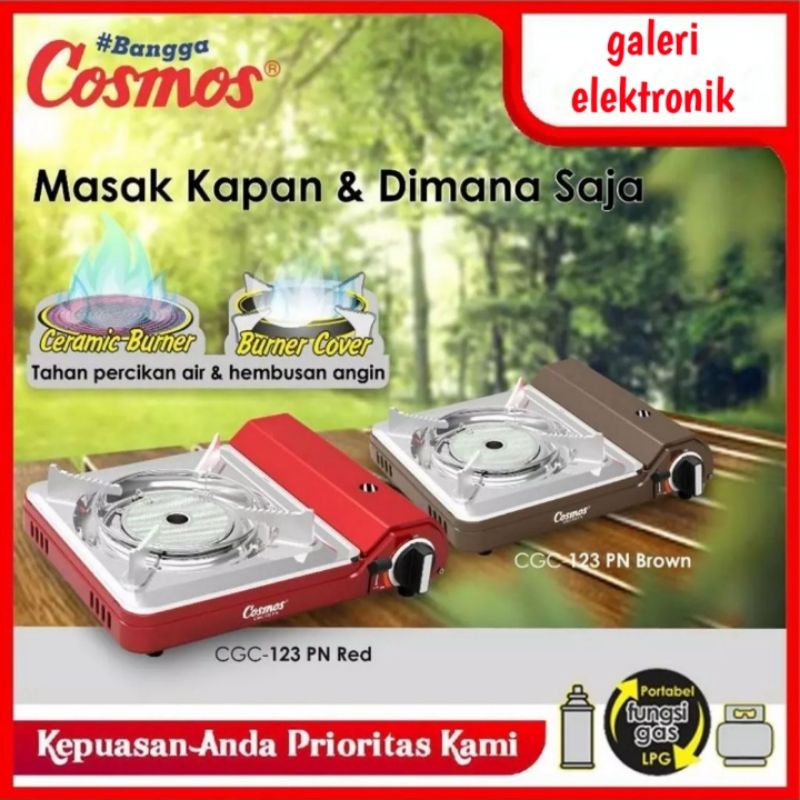 kompor portable SNI Cosmos/ 2 fungsi original CGC 123PN, anti karat stainless stell