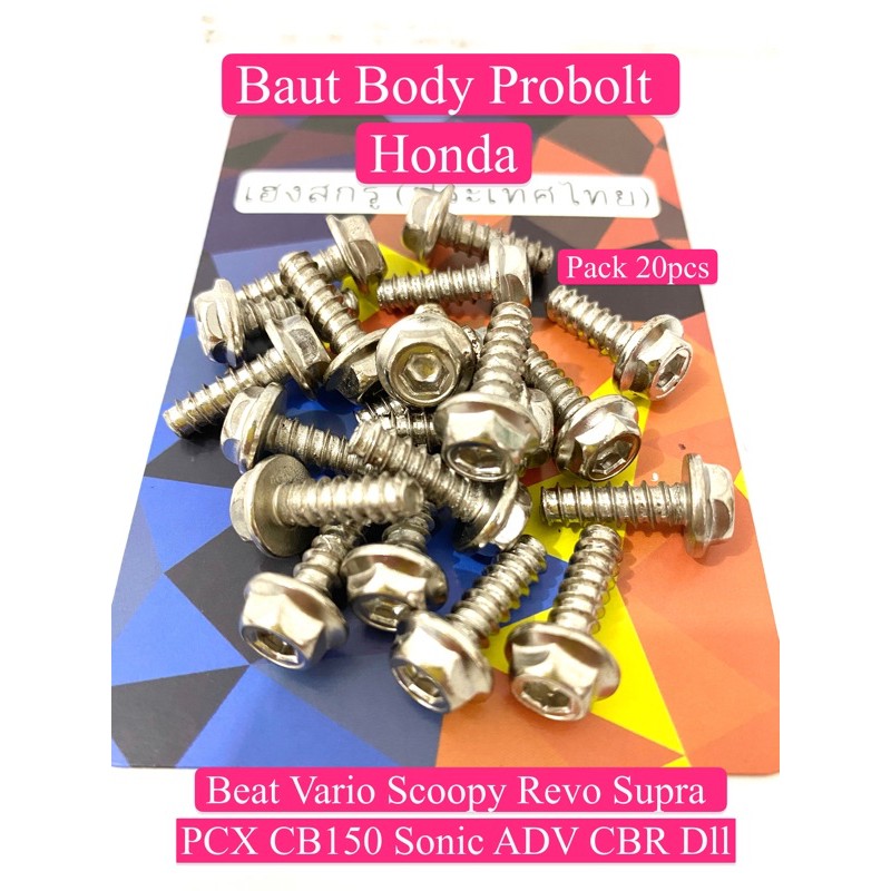 Baut Body PROBOLT HONDA HENG CHROME 20 Beat Vario Scoopy Revo Supra PCX CB150 Sonic ADV CBR