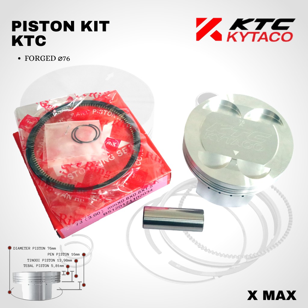 Seher Piston XMAX forged 76 pin 16 KTC KYTACO