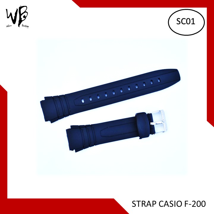 Tali karet Jam tangan casio F-200w Hitam