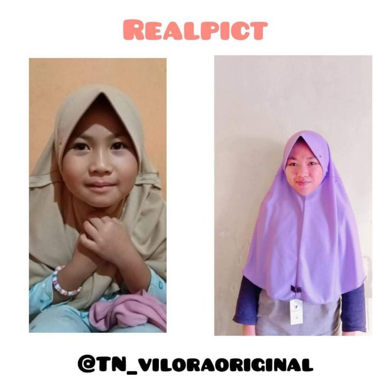 KERUDUNG  JILBAB ORIGINAL VILORA  SERUT  SEKOLAH UKURAN L