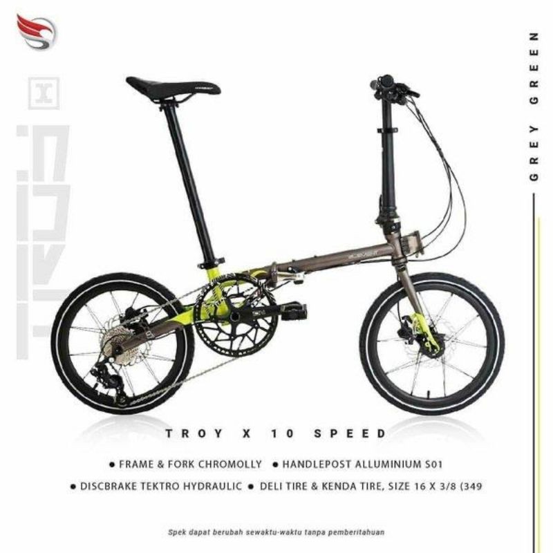 Element TROY X 10 Speed 16 Inch Sepeda Lipat Hidrolik