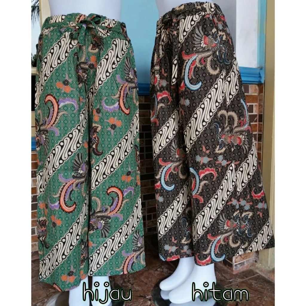 BATIK Kulot katun jepang motif / 2 saku kantong dan tali pinggang