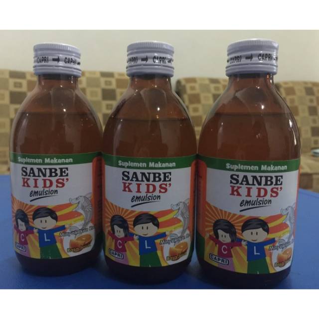 [FREE masker medis EVO 3 ply] SANBE KIDS EMULSION 200ml - suplemen multi vitamin kalsium anak dewasa