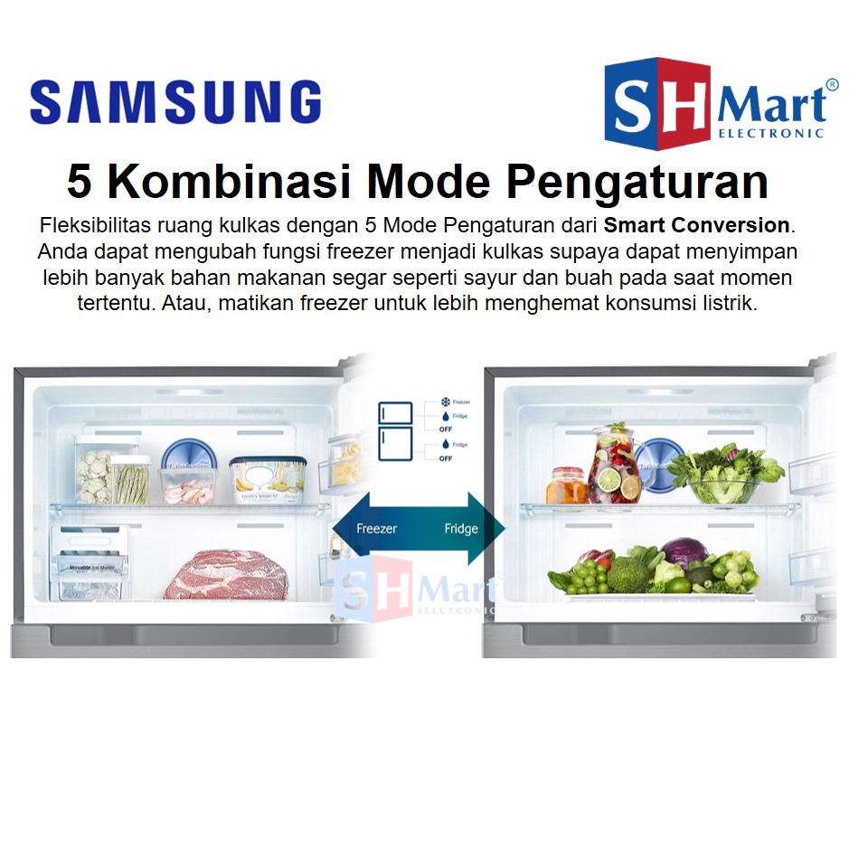 SAMSUNG KULKAS 2 PINTU RT46K6231S8 RT 46K6231S8 Twin Cooling Hemat Listrik (MEDAN)