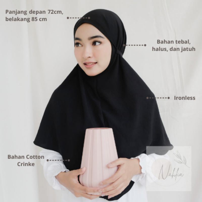 Bergo Aura | Hijab Instan Tali Bahan KatunCrinkle