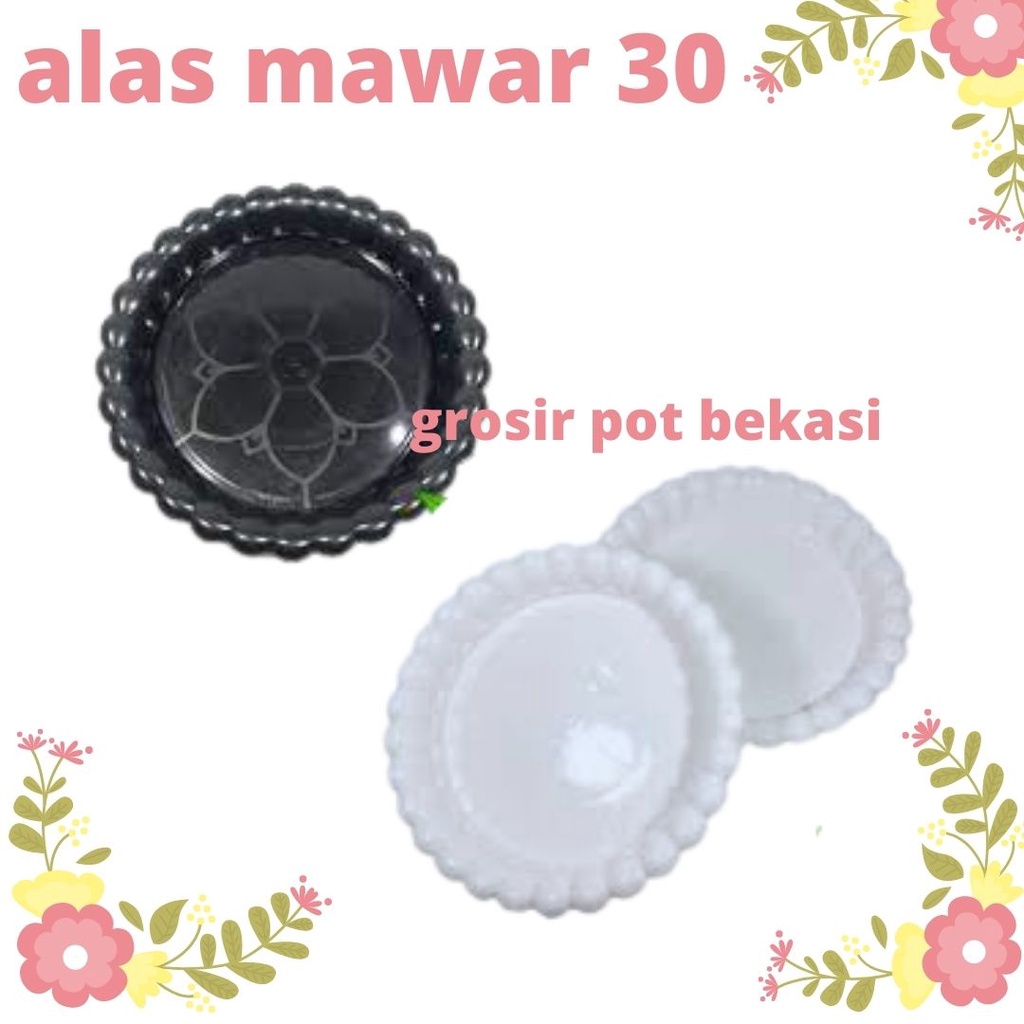 TATAKAN MAWAR UK 30 alas pot bunga ukuran 30 hitam putih mawar 30