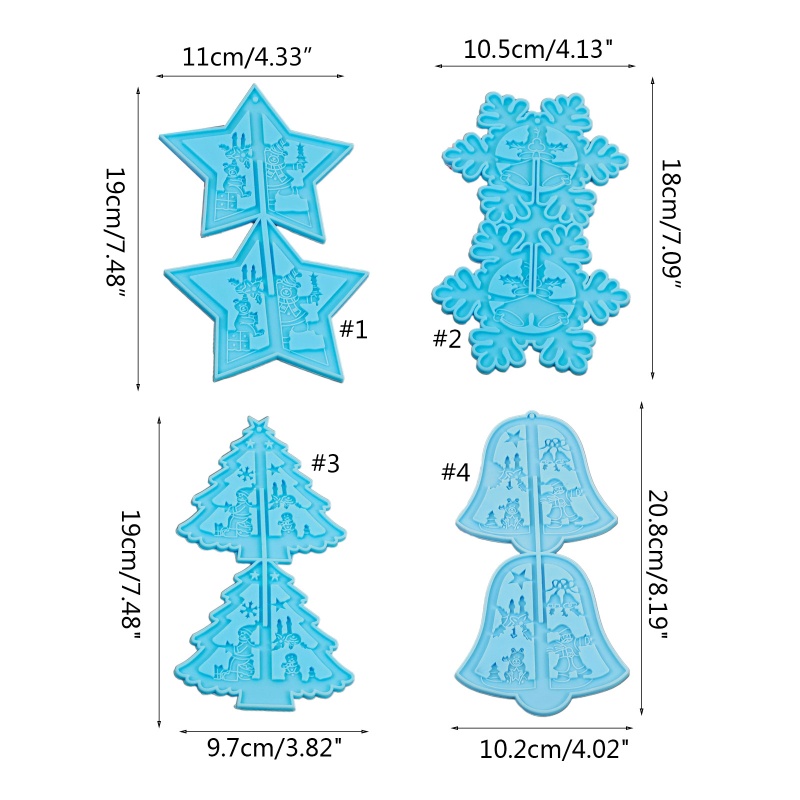 Cetakan Liontin Bentuk Pohon Natal Dan Bintang Bahan Silikon Untuk Membuat Perhiasan