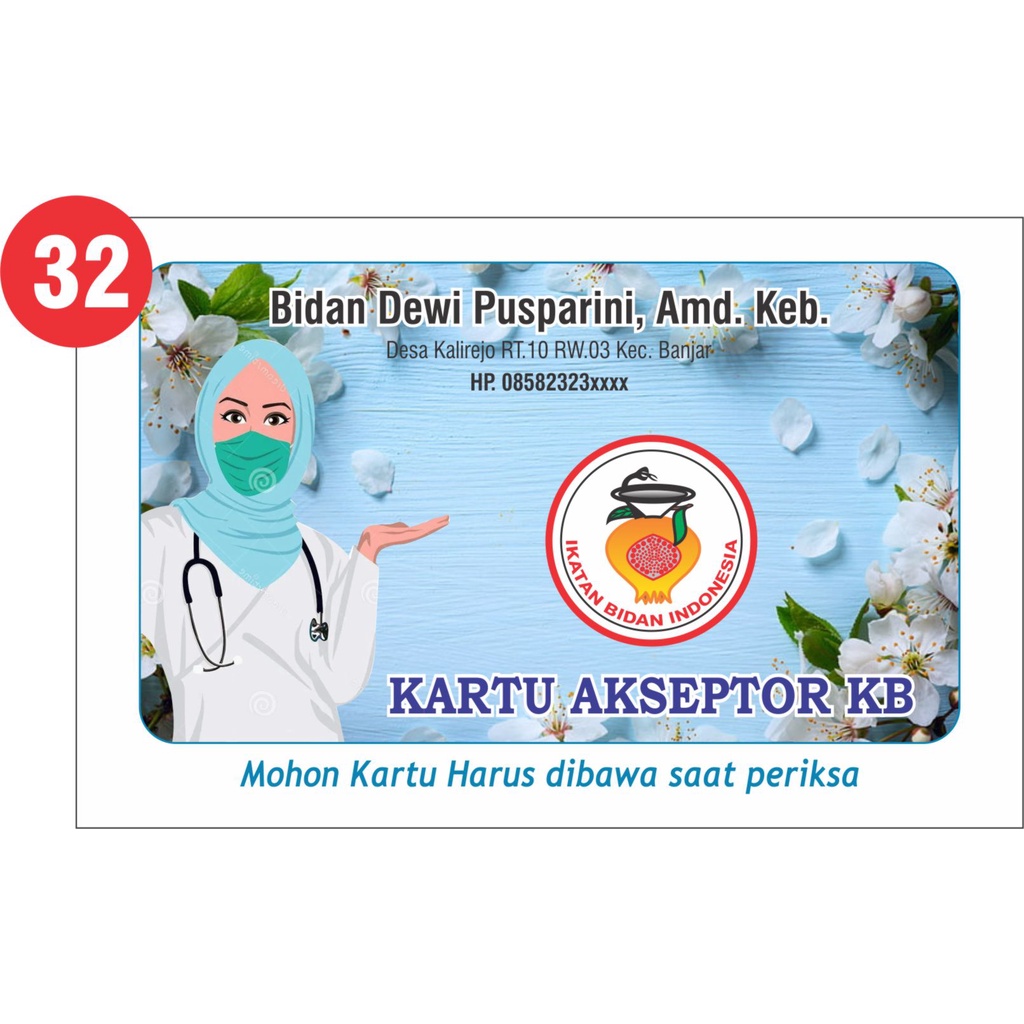 Kartu Akseptor KB Lipat 3 , Kartu KB Lipat 3 (isi 100 lbr)