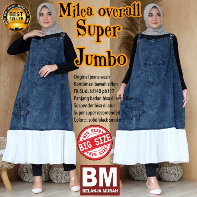 Milea overall super jumbo ld 140 bahan halus tebal