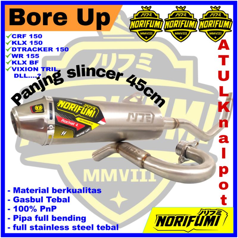 norifumi n4 bore up crf FULL SYISTEM PNP UNTUK CRF150L KLX BFSE S L G KLX DTRACKER  TIGER TRA