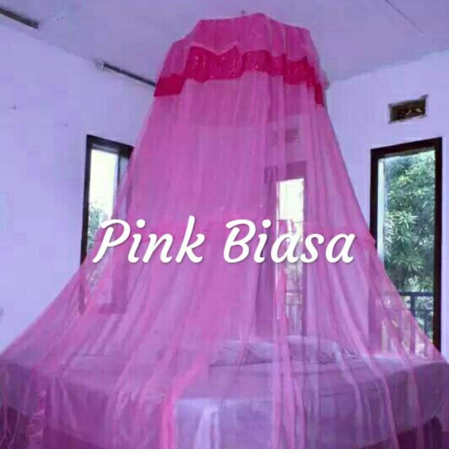 Kelambu gantung jodha pink biasa