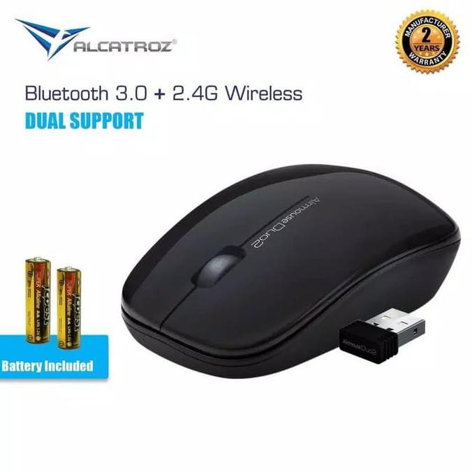 Alcatroz Mouse Bluetooth And Wireless AirMouse Duo2 2 Tahun Garansi - Putih