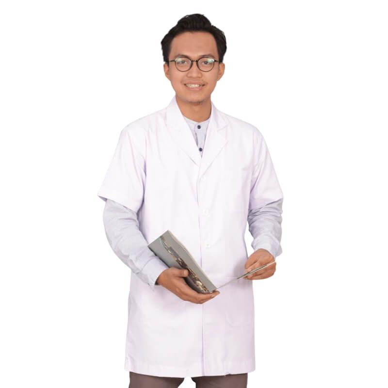 Jas Laboratorium Seragam Lab Baju Praktek Klinik Pria Wanita Lengan Pendek dan Panjang RJLINEN