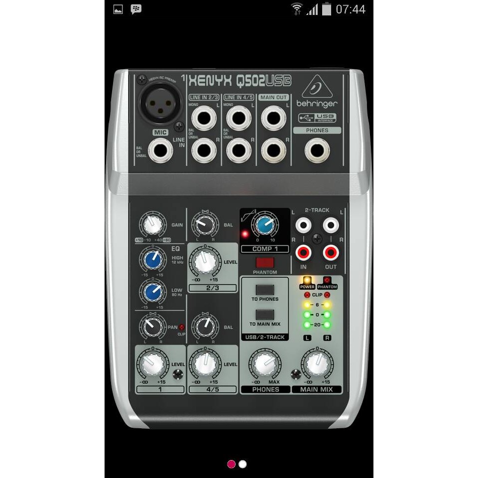 Mixer Behringer XENYX Q 502 USB ( 4 channel )