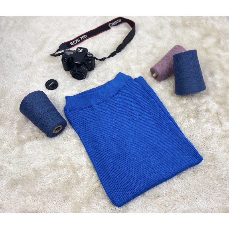 ROK SPAN RAJUT PREMIUM TEBAL KNIT KNITTED RAJUTAN SPAN ROK CARDIGAN ROK PANJANG WANITA /Rok span panjang/rok span rajut premium/rok span knitted/rok/rok wanita panjang/rok span hitam/rok plisket/rok plisket premium/rajut/cardigan/knit/knitted-BRIGHT BLUE