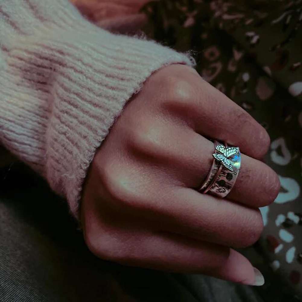 Cincin Ukiran Bunga Anti Stress Gaya Vintage Untuk Wanita