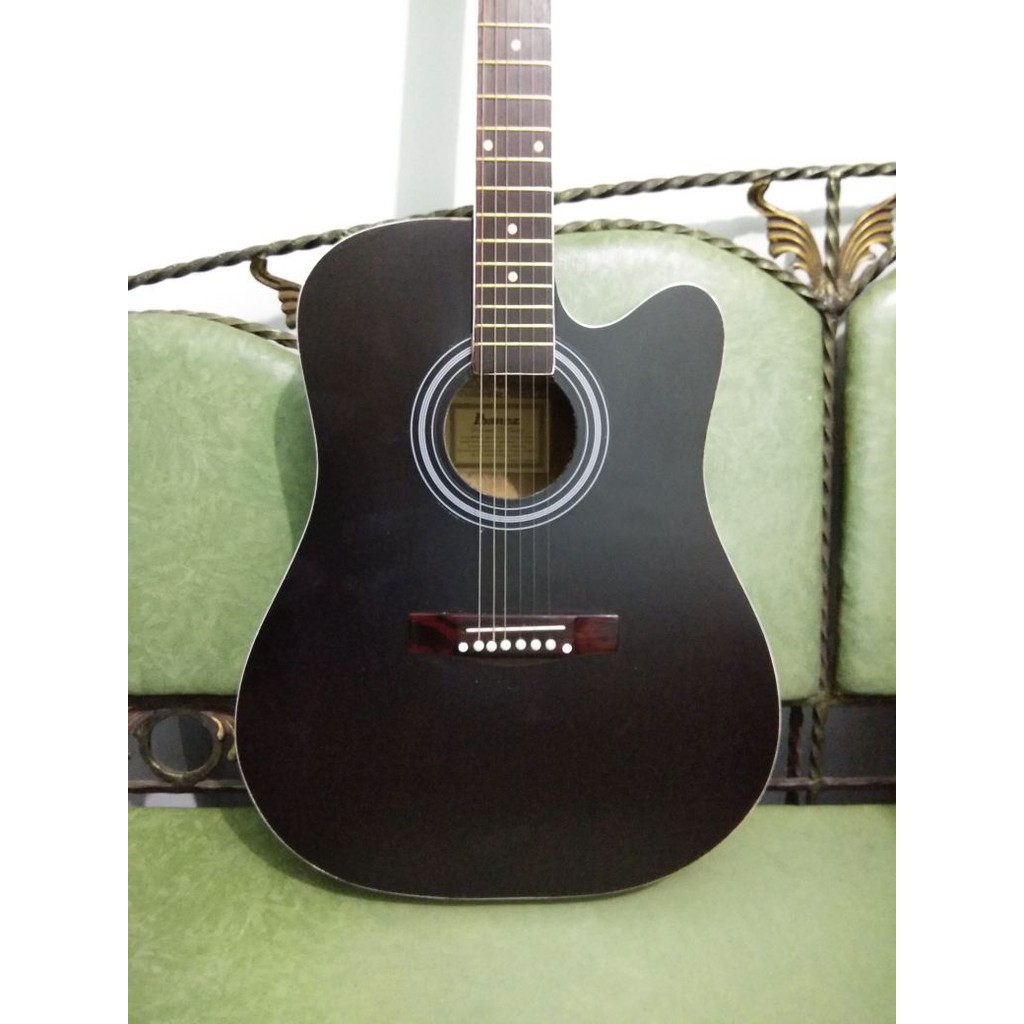 Gitar Akustik Merk Ibanez Warna Hitam Black Doff Sunkay Jumbo Trusrod Jakarta Murah