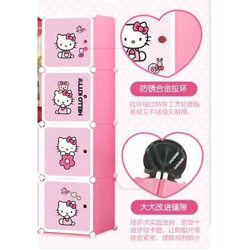 (4KG) SHENAR LEMARI HELLOKITTY LEMARI PAKAIAN PLASTIK 1X4 FREE ONGKIR NINJA XPRESS