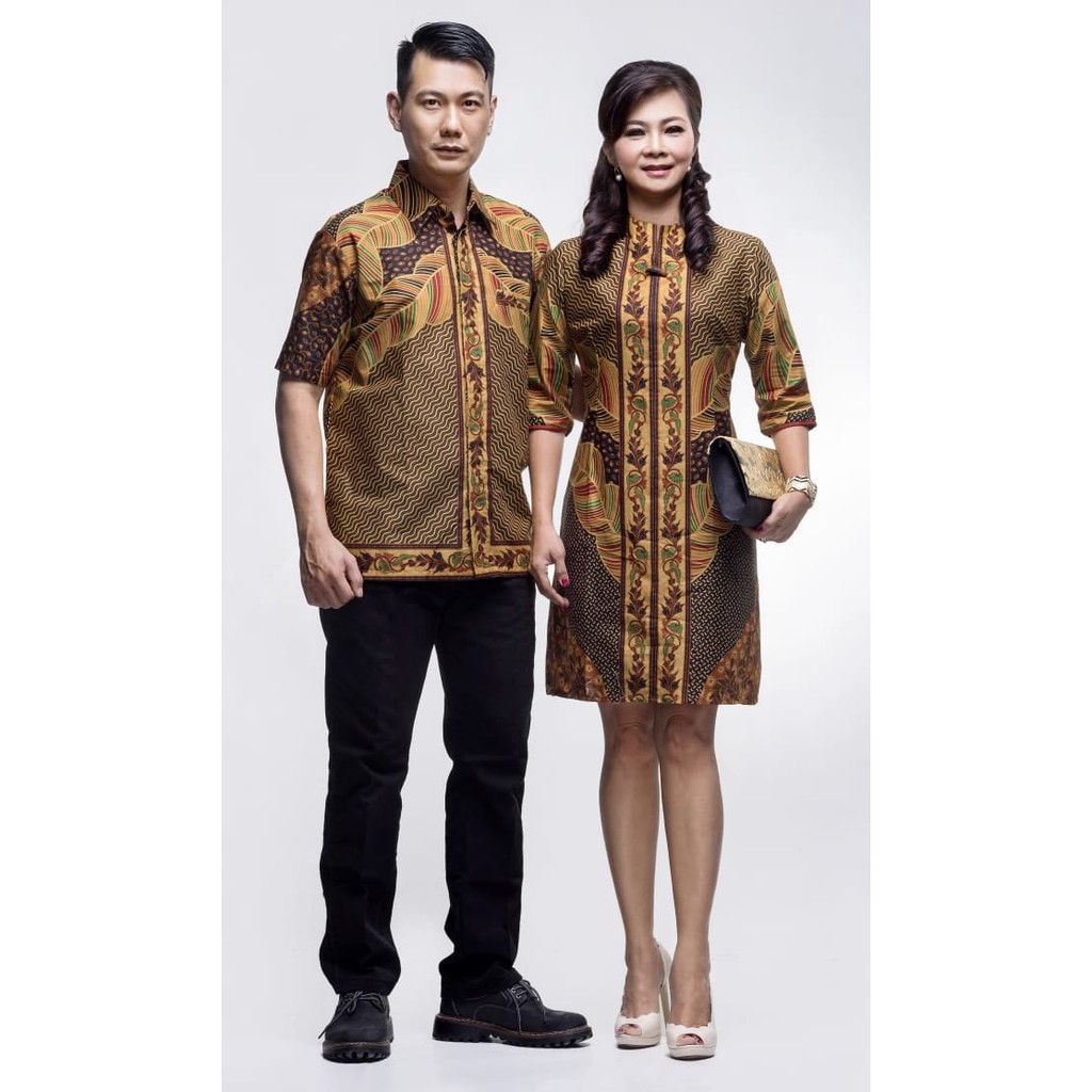 Batik couple keluarga dan anak size jumbo dress copel seragam modern terbaru murah agatha coklat