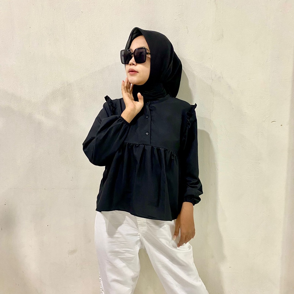 RD FASHION - KINAN LINEN BUTTON BLOUSE / ARINA TOP / DISA ARINAY TOP / SHALENSA BLOUSE / LAILY BLOUSE / PEPLUM ATASAN BAJU WANITA / DIANA / RANIA / KIMI Kemeja Kancing Depan / ALENA Katun Linen Premium - NN